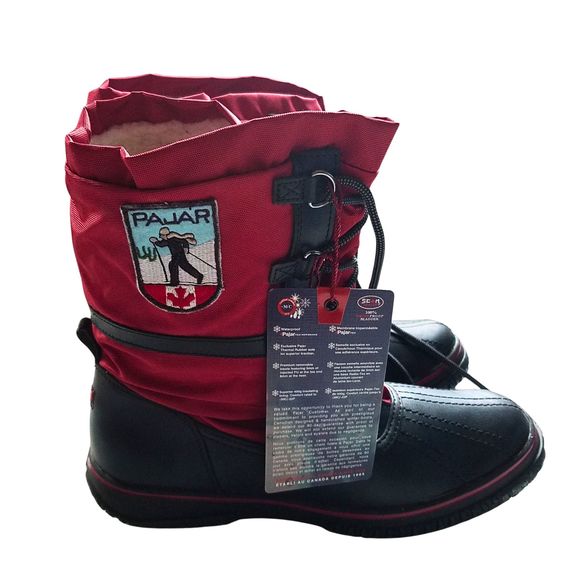 Pajar Canada Grip Red Black Waterproof Low Winter Boots Size 10 New In Box - Picture 1 of 12
